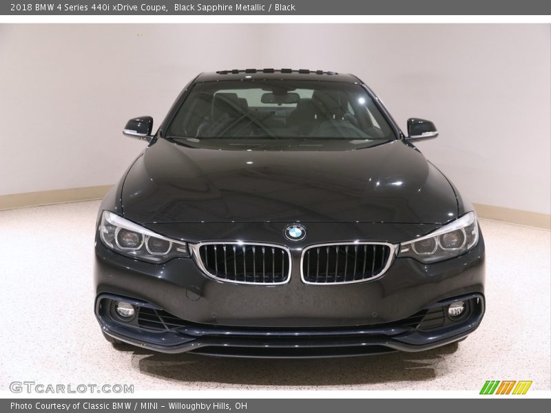 Black Sapphire Metallic / Black 2018 BMW 4 Series 440i xDrive Coupe