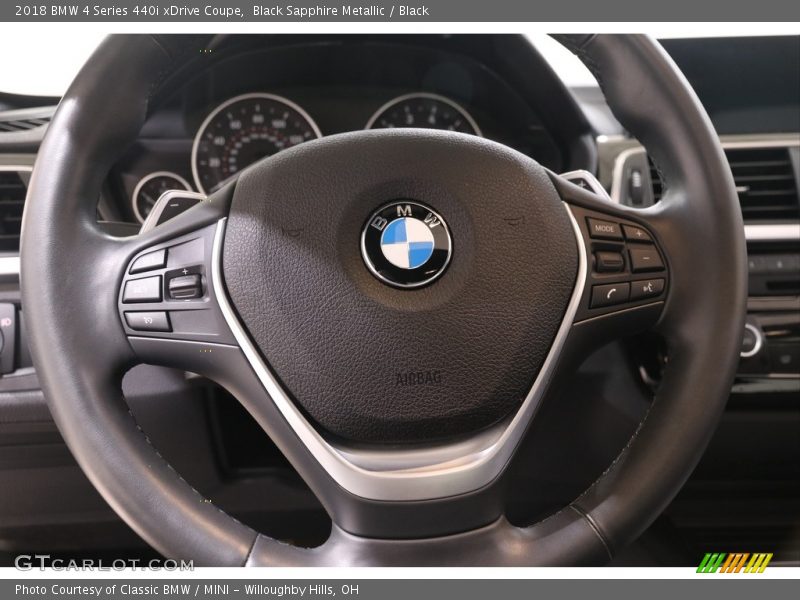 Black Sapphire Metallic / Black 2018 BMW 4 Series 440i xDrive Coupe