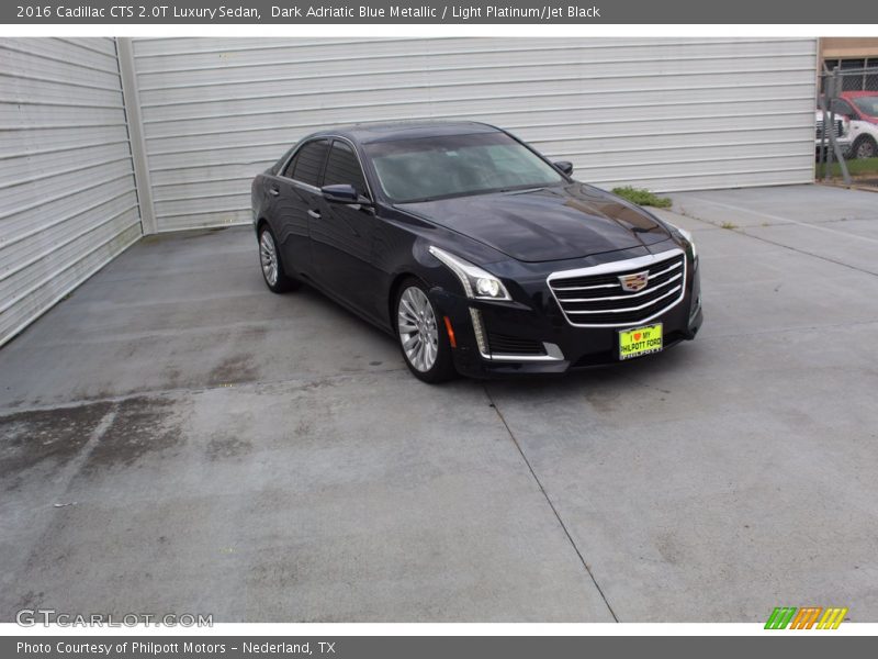 Dark Adriatic Blue Metallic / Light Platinum/Jet Black 2016 Cadillac CTS 2.0T Luxury Sedan