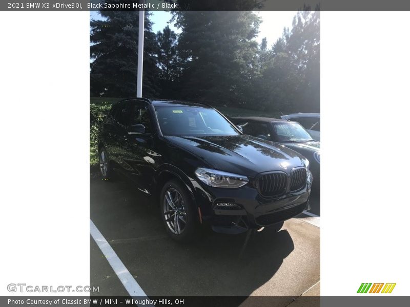 Black Sapphire Metallic / Black 2021 BMW X3 xDrive30i