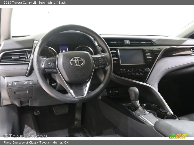 Super White / Black 2019 Toyota Camry LE