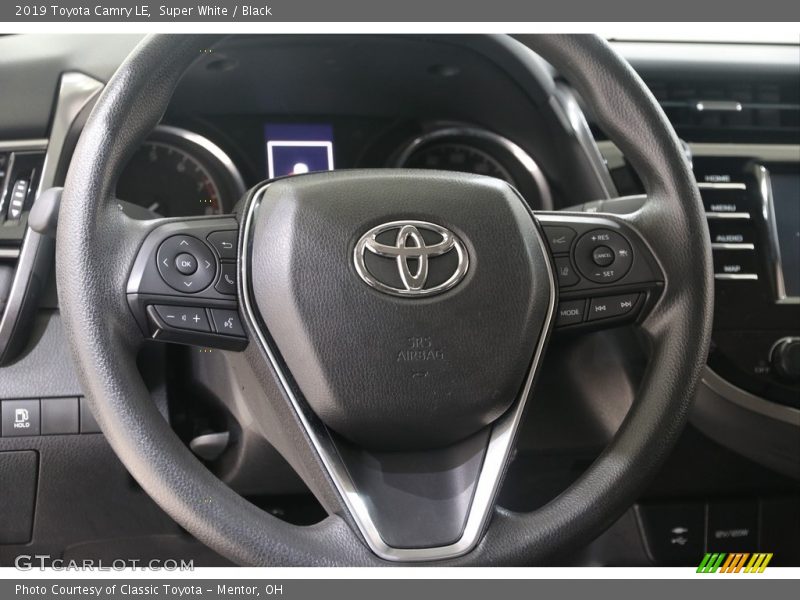 Super White / Black 2019 Toyota Camry LE