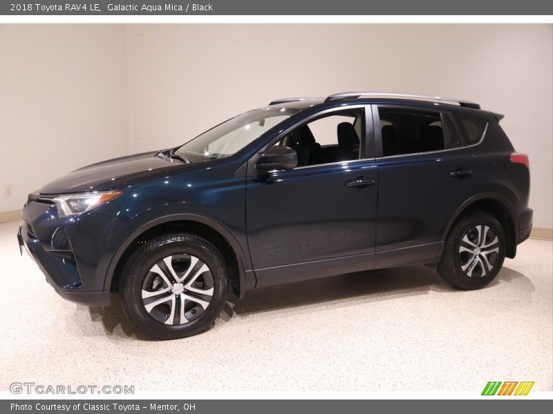Galactic Aqua Mica / Black 2018 Toyota RAV4 LE