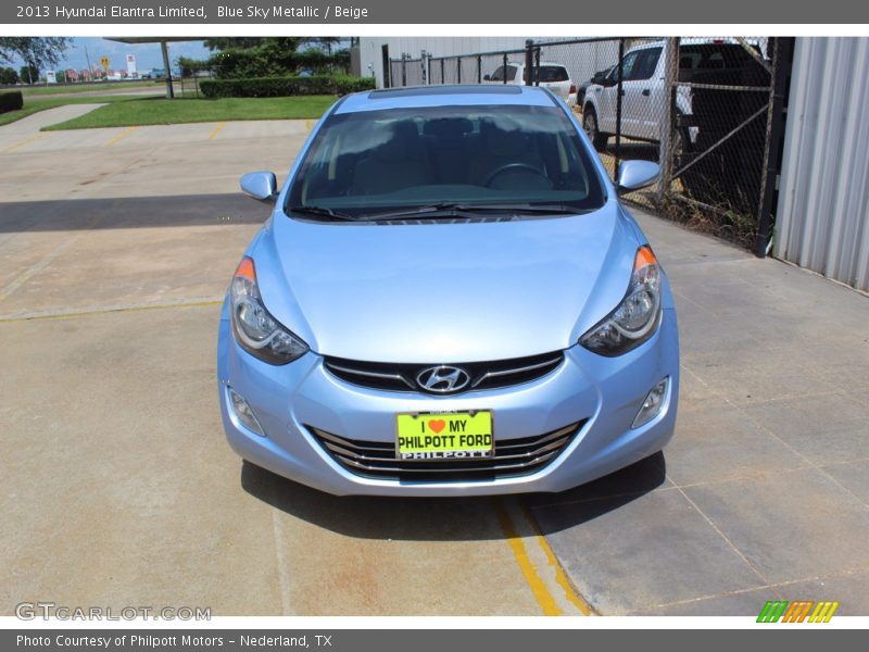 Blue Sky Metallic / Beige 2013 Hyundai Elantra Limited