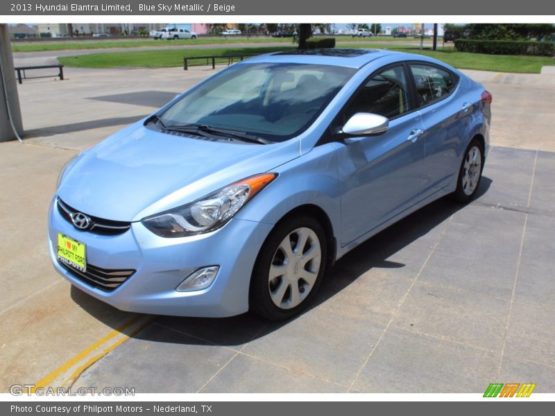 Blue Sky Metallic / Beige 2013 Hyundai Elantra Limited