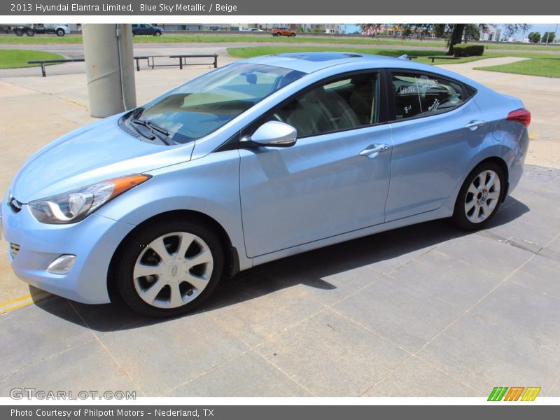Blue Sky Metallic / Beige 2013 Hyundai Elantra Limited