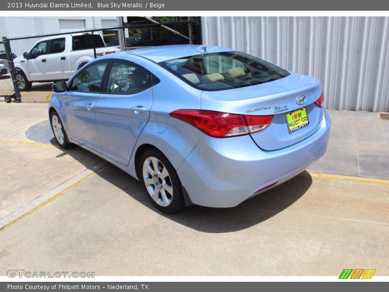 Blue Sky Metallic / Beige 2013 Hyundai Elantra Limited
