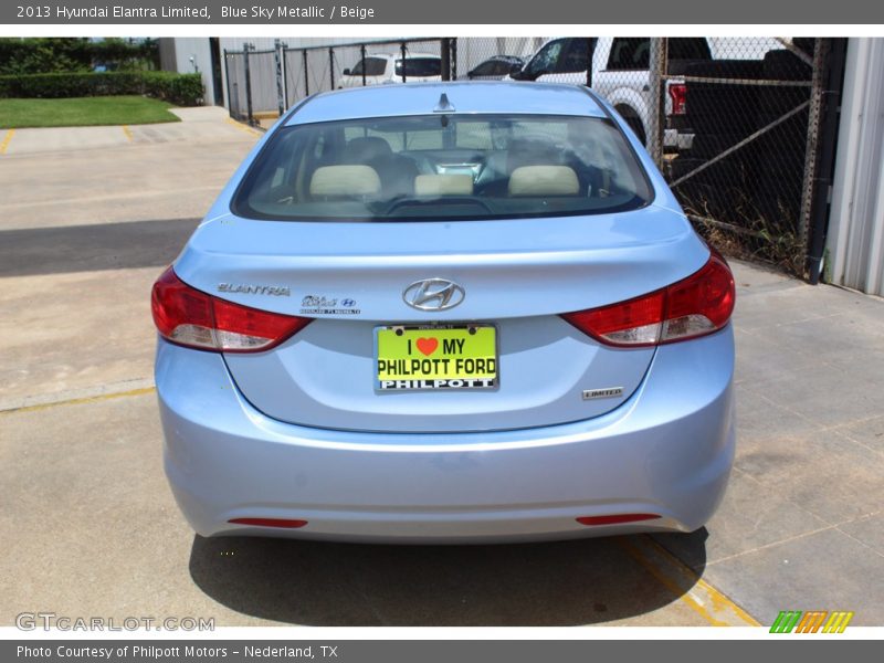 Blue Sky Metallic / Beige 2013 Hyundai Elantra Limited