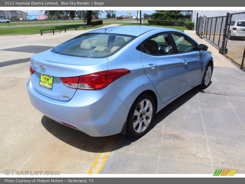 Blue Sky Metallic / Beige 2013 Hyundai Elantra Limited