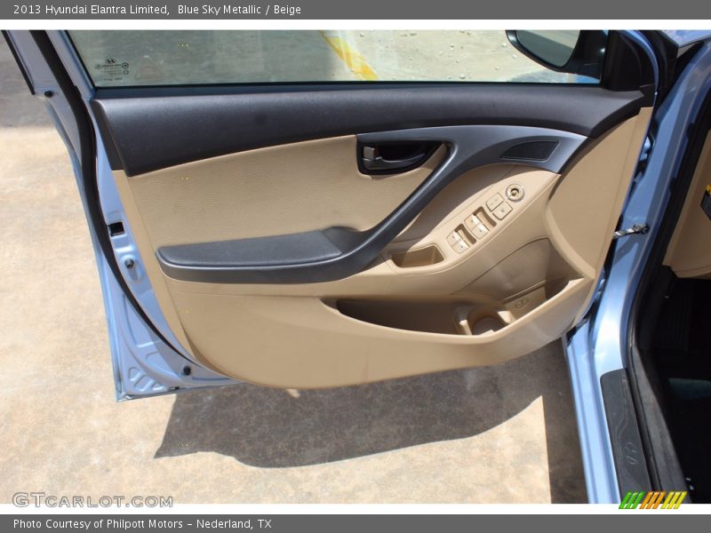 Blue Sky Metallic / Beige 2013 Hyundai Elantra Limited