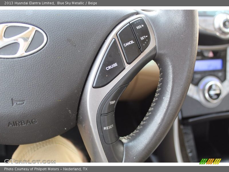 Blue Sky Metallic / Beige 2013 Hyundai Elantra Limited