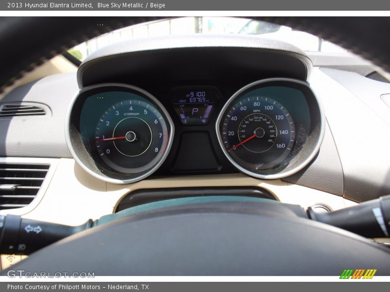 Blue Sky Metallic / Beige 2013 Hyundai Elantra Limited