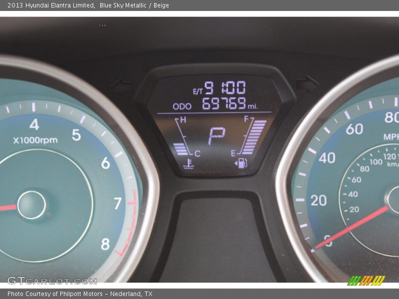 Blue Sky Metallic / Beige 2013 Hyundai Elantra Limited