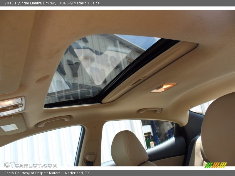 Blue Sky Metallic / Beige 2013 Hyundai Elantra Limited
