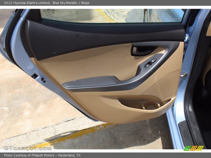 Blue Sky Metallic / Beige 2013 Hyundai Elantra Limited