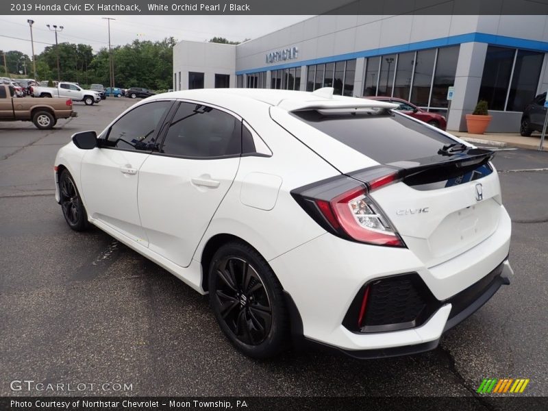 White Orchid Pearl / Black 2019 Honda Civic EX Hatchback