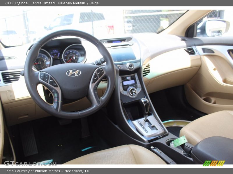 Blue Sky Metallic / Beige 2013 Hyundai Elantra Limited