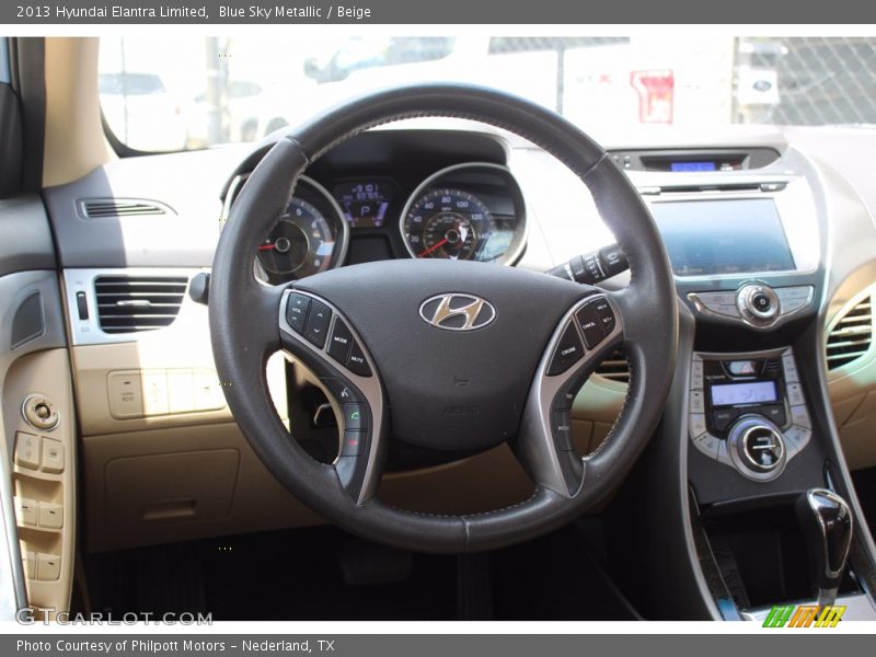 Blue Sky Metallic / Beige 2013 Hyundai Elantra Limited