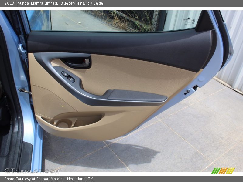 Blue Sky Metallic / Beige 2013 Hyundai Elantra Limited