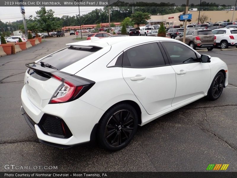 White Orchid Pearl / Black 2019 Honda Civic EX Hatchback