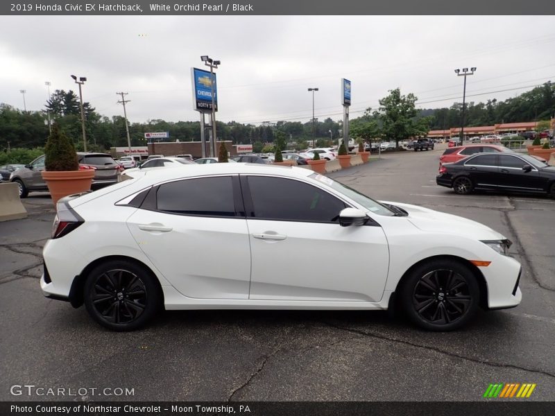 White Orchid Pearl / Black 2019 Honda Civic EX Hatchback