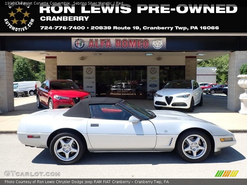 Sebring Silver Metallic / Red 1996 Chevrolet Corvette Convertible