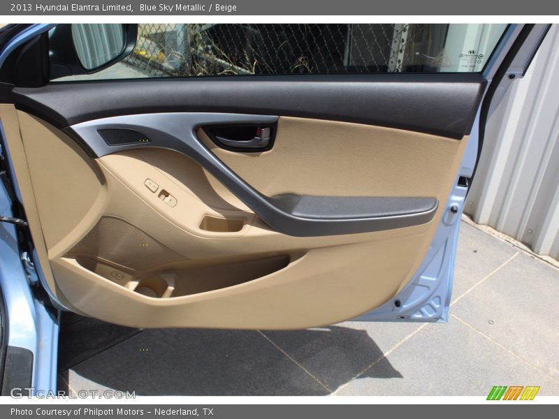 Blue Sky Metallic / Beige 2013 Hyundai Elantra Limited