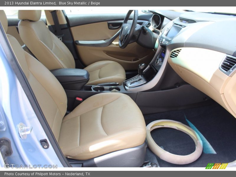 Blue Sky Metallic / Beige 2013 Hyundai Elantra Limited