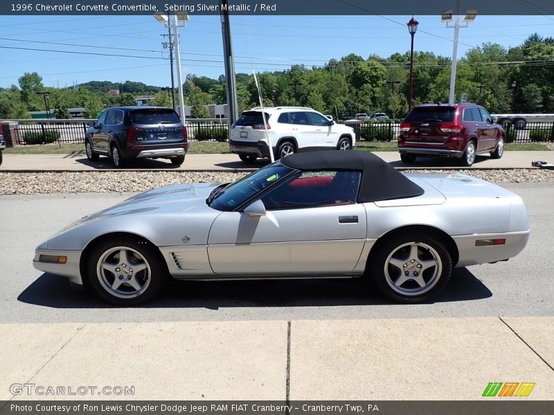 Sebring Silver Metallic / Red 1996 Chevrolet Corvette Convertible