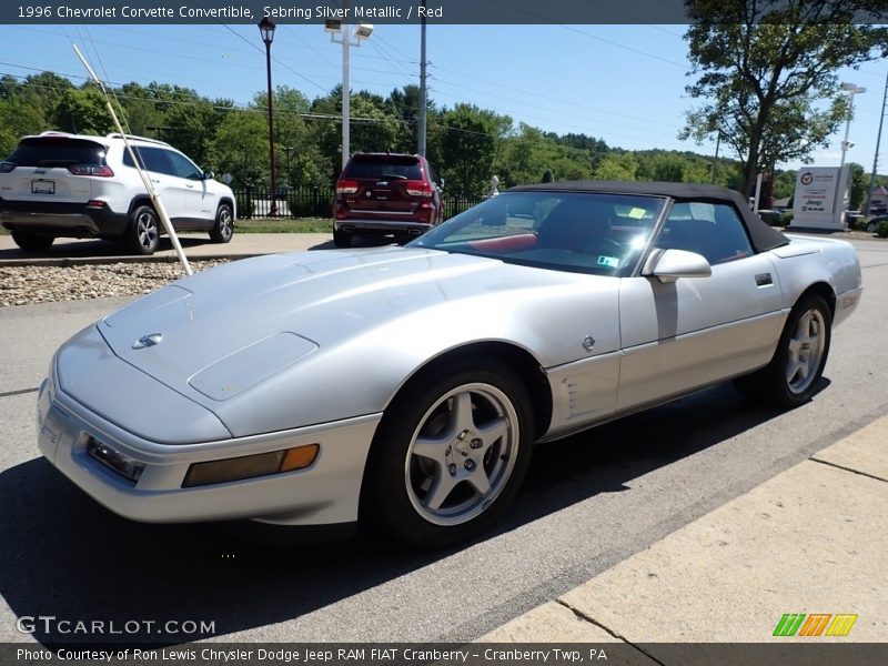 Sebring Silver Metallic / Red 1996 Chevrolet Corvette Convertible