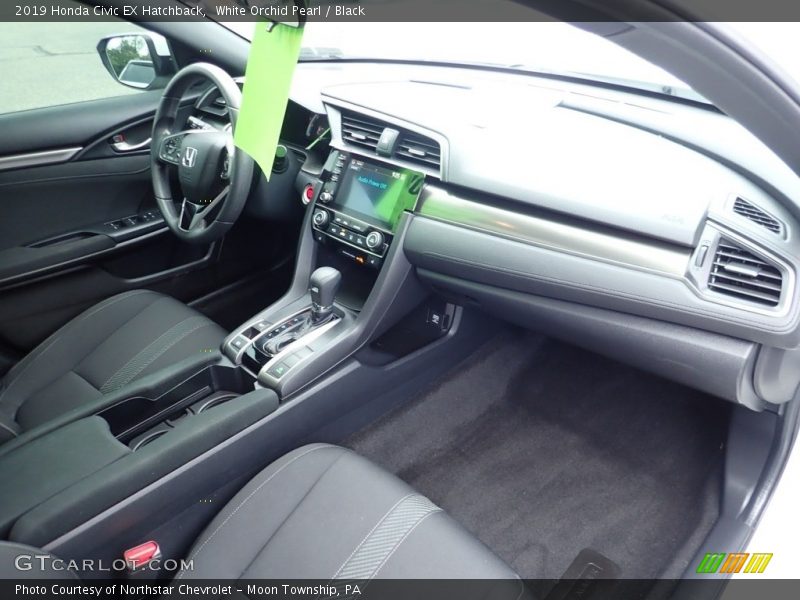 White Orchid Pearl / Black 2019 Honda Civic EX Hatchback