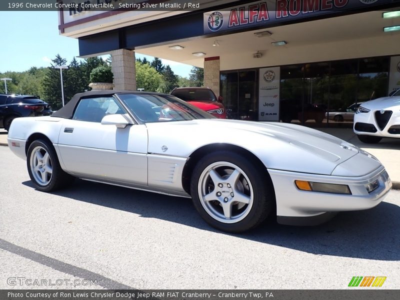 Sebring Silver Metallic / Red 1996 Chevrolet Corvette Convertible