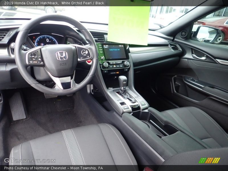 White Orchid Pearl / Black 2019 Honda Civic EX Hatchback