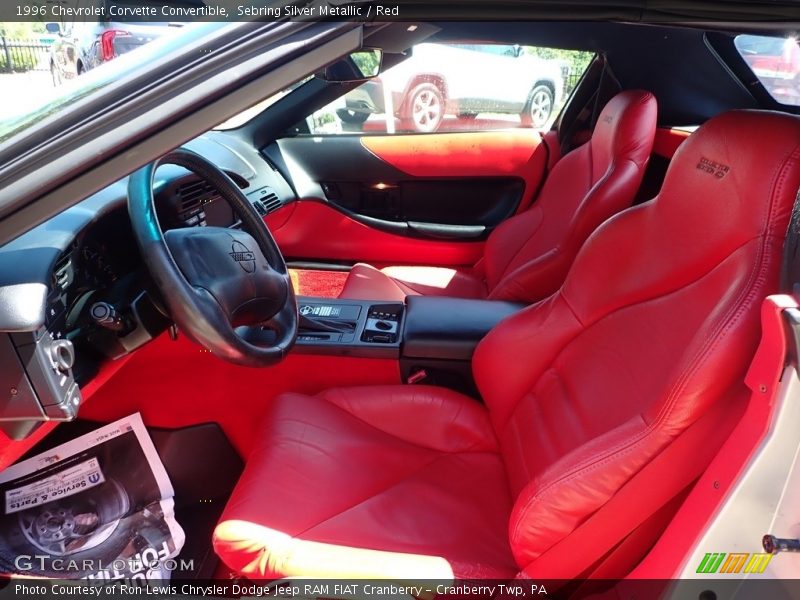 Sebring Silver Metallic / Red 1996 Chevrolet Corvette Convertible