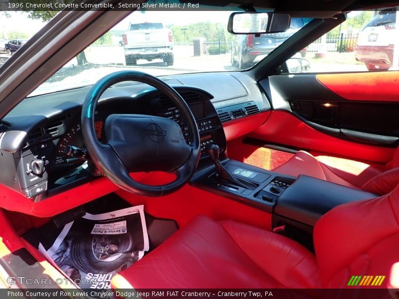Sebring Silver Metallic / Red 1996 Chevrolet Corvette Convertible