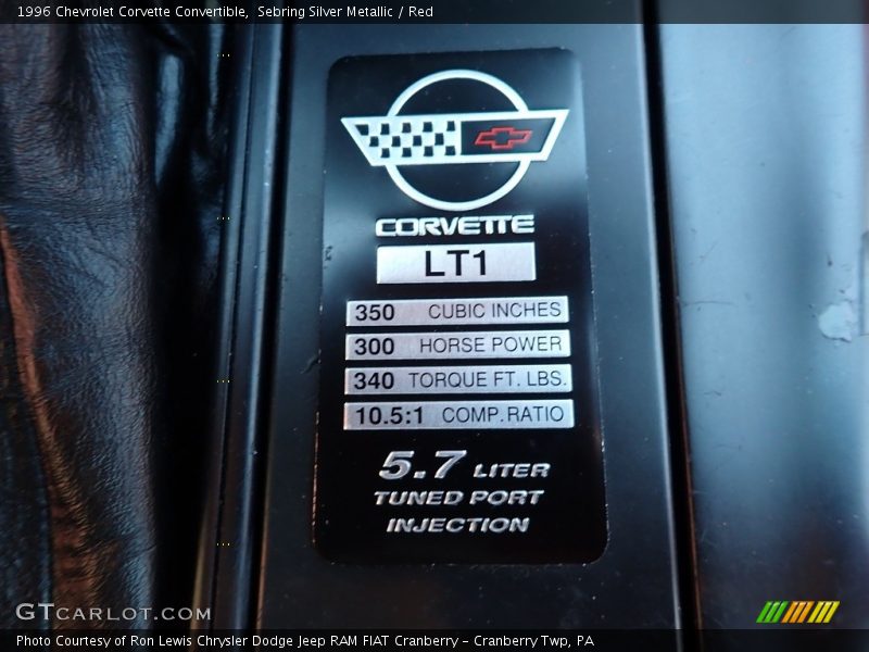 Sebring Silver Metallic / Red 1996 Chevrolet Corvette Convertible