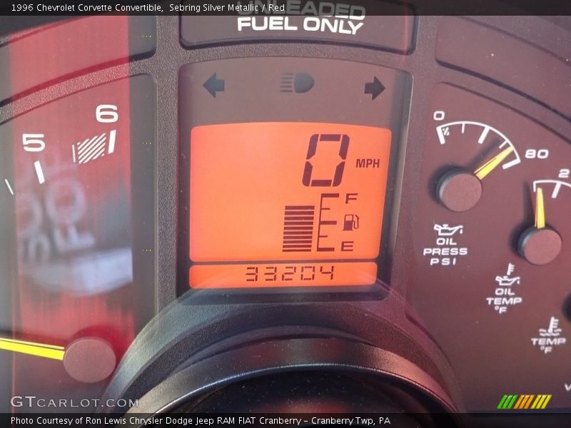 Sebring Silver Metallic / Red 1996 Chevrolet Corvette Convertible