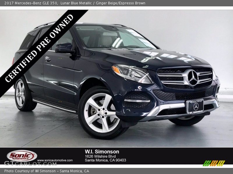 Lunar Blue Metallic / Ginger Beige/Espresso Brown 2017 Mercedes-Benz GLE 350