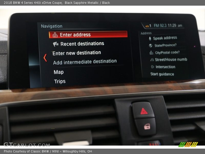 Black Sapphire Metallic / Black 2018 BMW 4 Series 440i xDrive Coupe