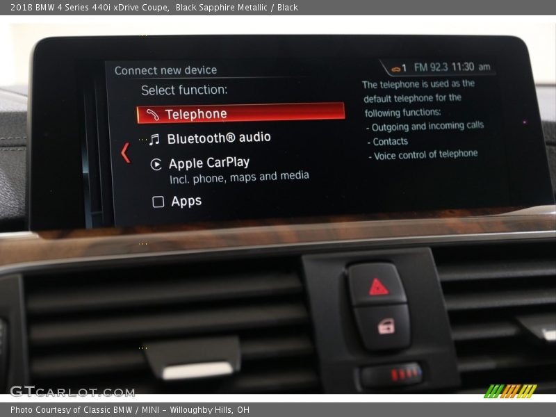 Black Sapphire Metallic / Black 2018 BMW 4 Series 440i xDrive Coupe