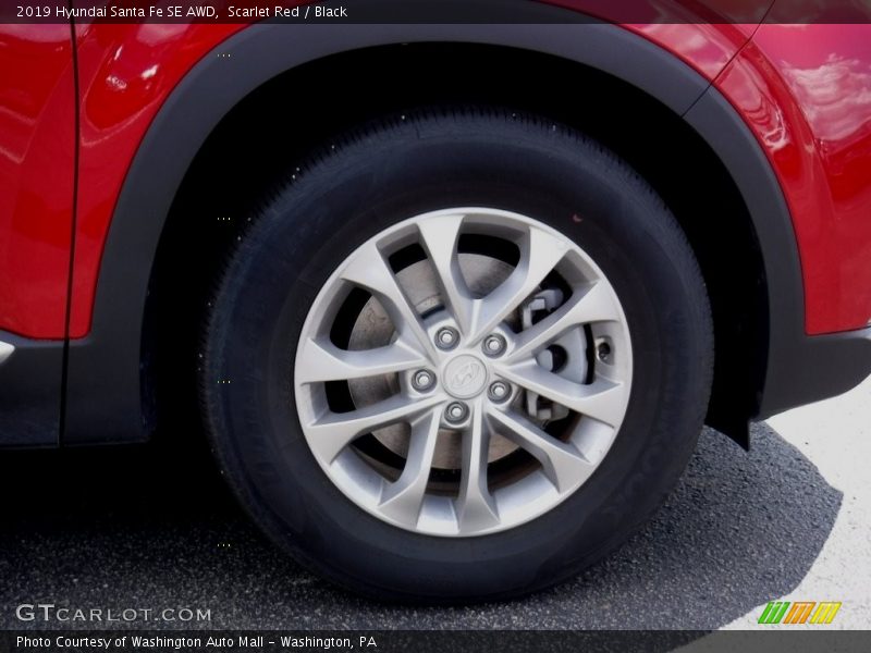 Scarlet Red / Black 2019 Hyundai Santa Fe SE AWD
