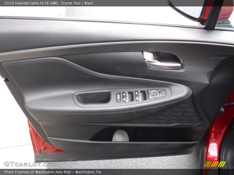 Scarlet Red / Black 2019 Hyundai Santa Fe SE AWD