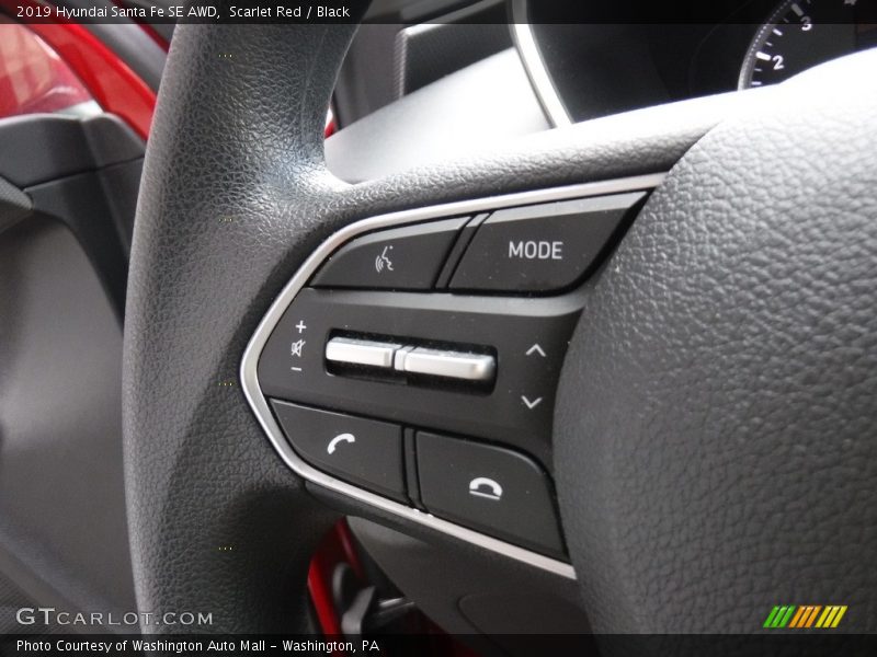 Scarlet Red / Black 2019 Hyundai Santa Fe SE AWD