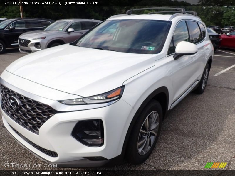 Quartz White / Black 2020 Hyundai Santa Fe SEL AWD