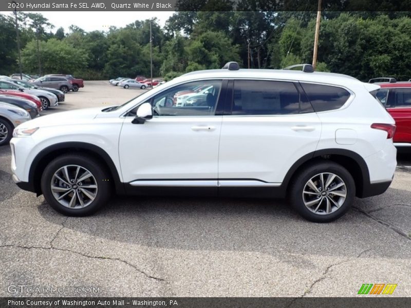 Quartz White / Black 2020 Hyundai Santa Fe SEL AWD