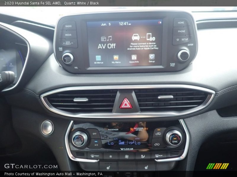 Quartz White / Black 2020 Hyundai Santa Fe SEL AWD