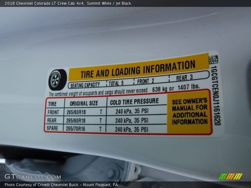 Summit White / Jet Black 2018 Chevrolet Colorado LT Crew Cab 4x4