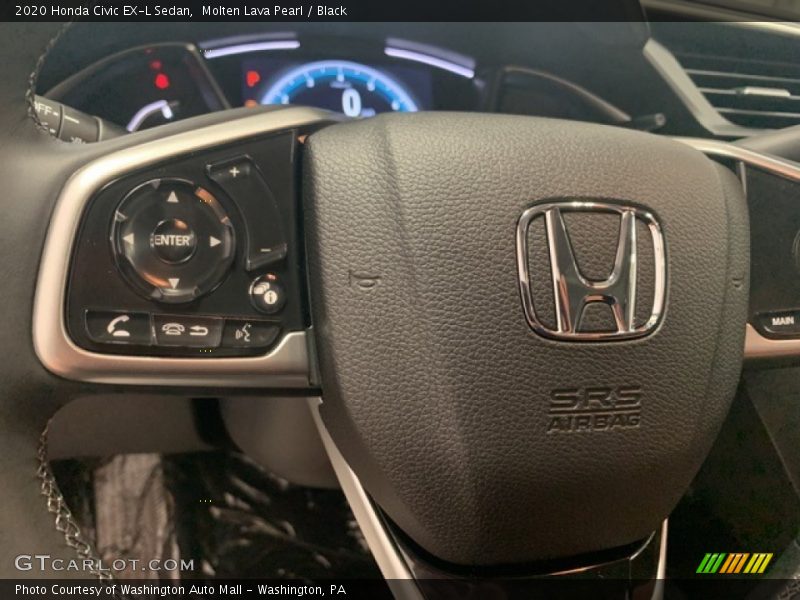 Molten Lava Pearl / Black 2020 Honda Civic EX-L Sedan