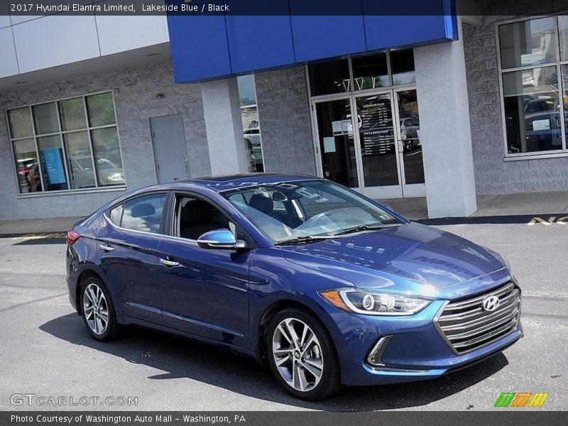 Lakeside Blue / Black 2017 Hyundai Elantra Limited