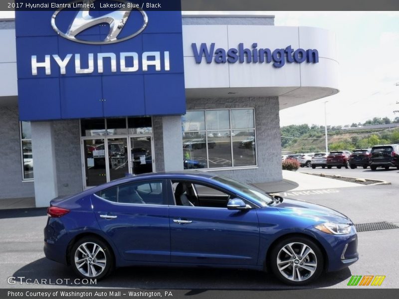 Lakeside Blue / Black 2017 Hyundai Elantra Limited